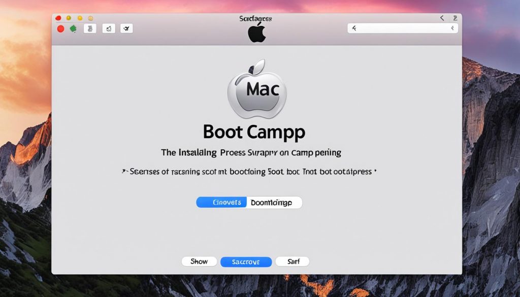 Boot Camp for Mac installation process